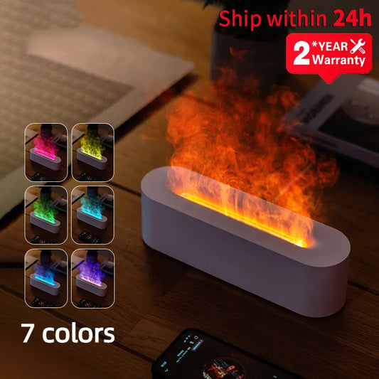 New 7 Colors Flame Lamp Air Humidifier
