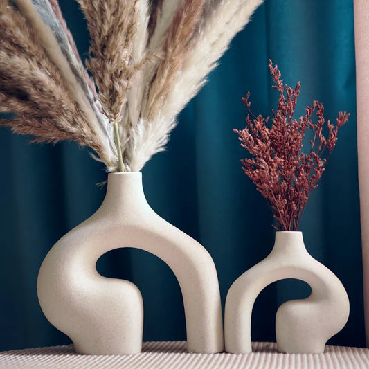 CAPIRON Ceramic White Nordic Vase